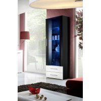 Vitrina NEO I 24 ZWHS N1 Genarom AM Negru/Negru Lucios/Alb Lucios